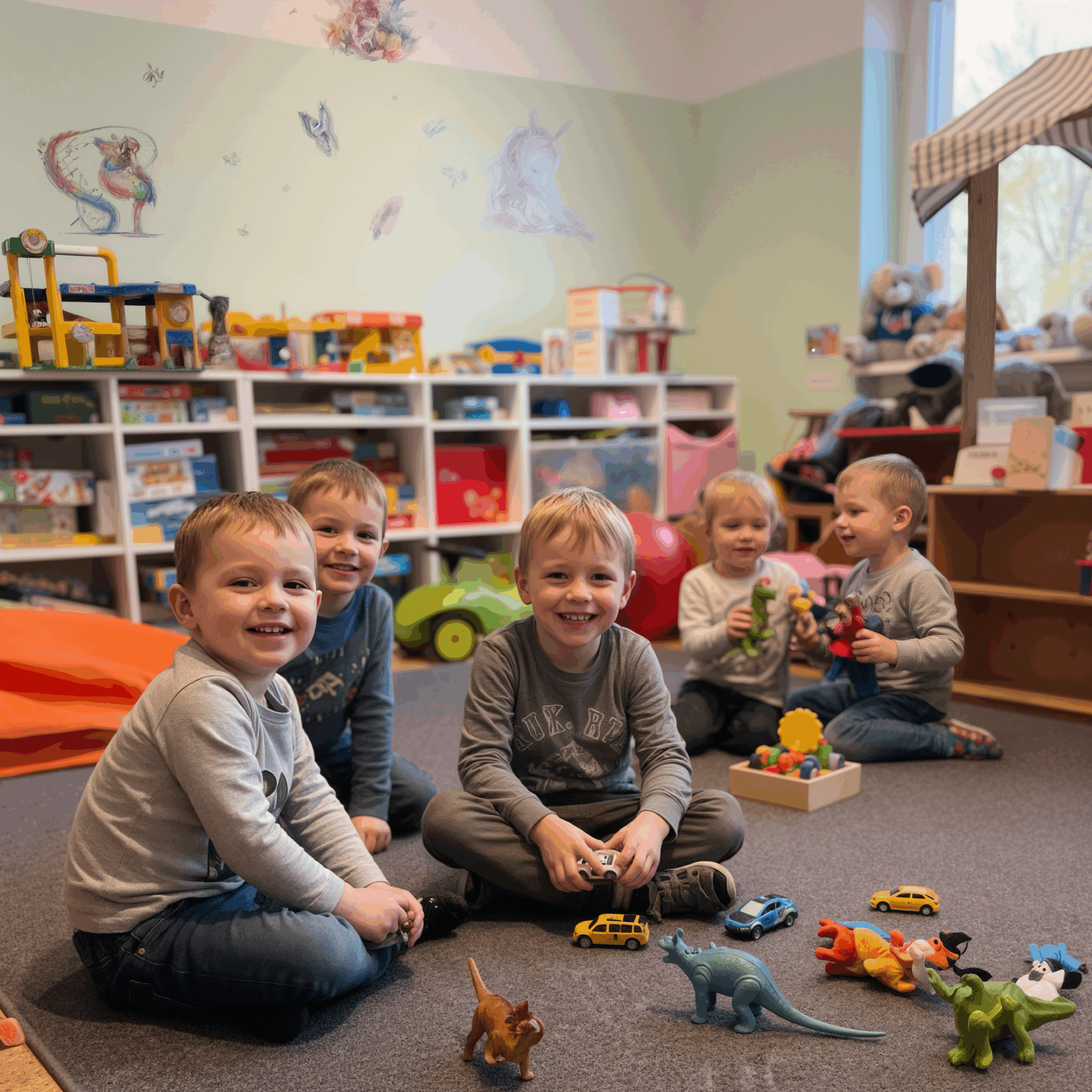 Kinder spielen im Struwwi
